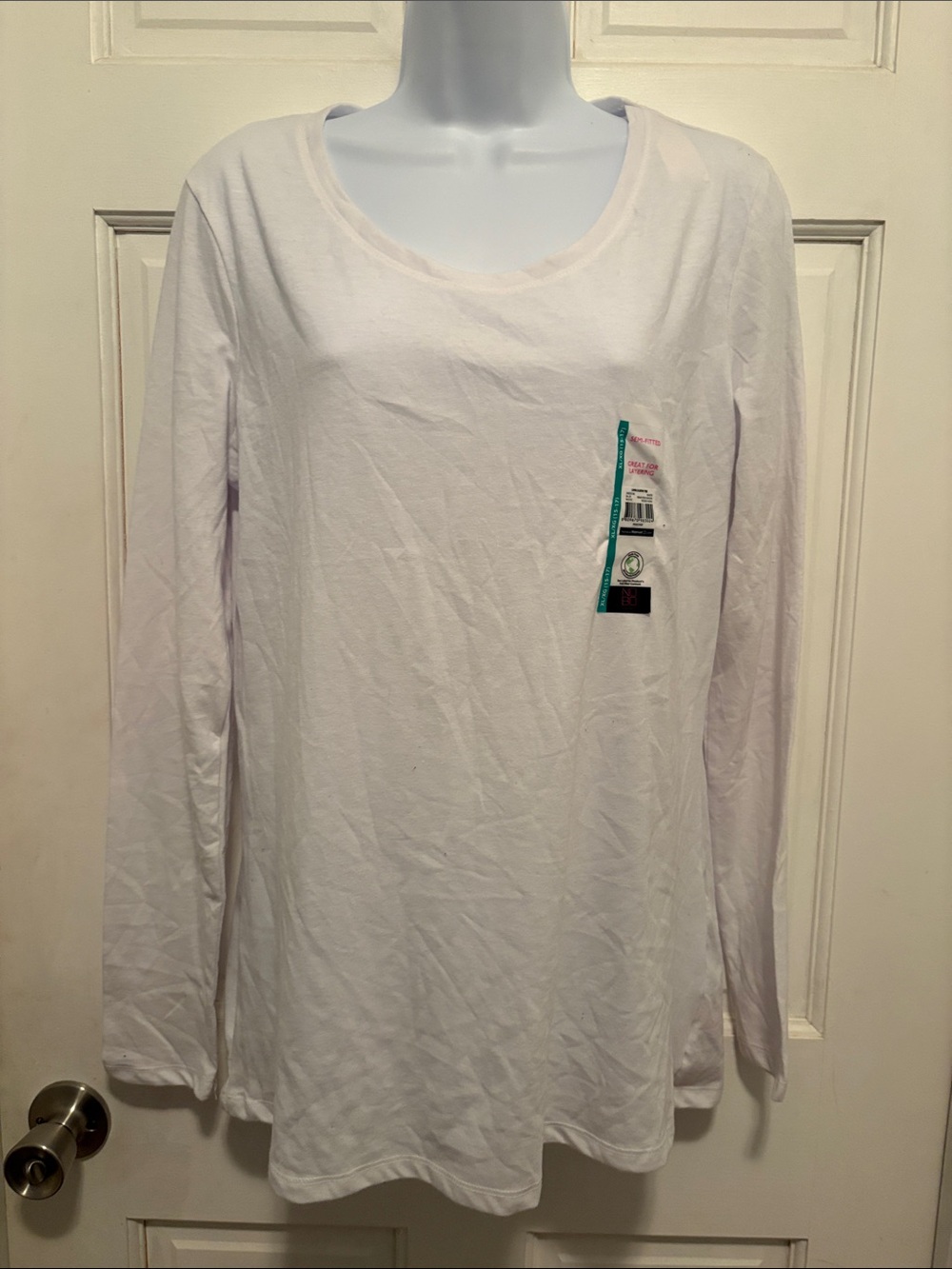 NOBO White Long Sleeve Scoop Neck Tee size XL NWT